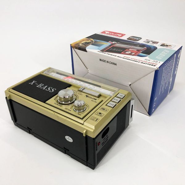 Радиоприёмник портативное радио Golon RX-381 аккумуляторный ретро колонка usb sd mp3 fm. Цвет: желтый 00017304 фото