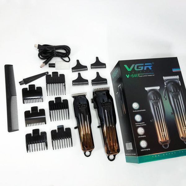 Комплект VGR 2 в 1 V-646 акумуляторна машинка для стрижки та триммер 00014800 фото