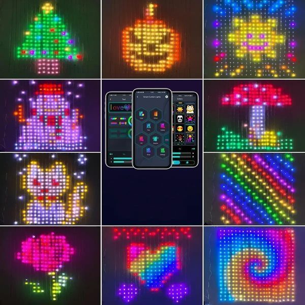 Гірлянда Штора від мережі 3х3 м 400LED RGB + пульт дистанційного керування, SF-1 / Розумна гірлянда з додатком на телефон 00024711 фото