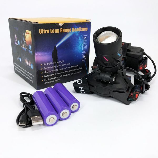 Ліхтар налобний NIGHT VISION FLUORESCENCE CT012-3L-2TG(white+red), Налобний ліхтар з лінзою 00023377 фото