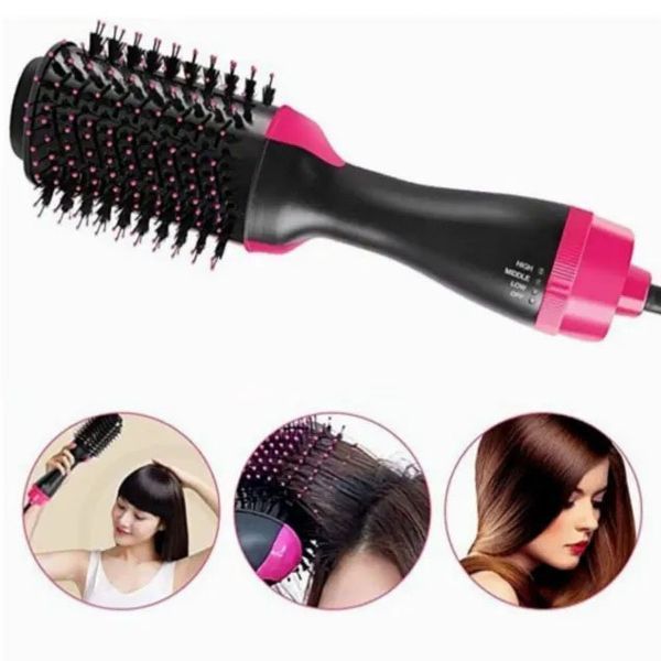 Фен Щетка расчёска 3в1 One step Hair Dryer 1000 Вт 3 режима выпрямитель для укладки волос стайлер с функцией ионизации 00014311 фото