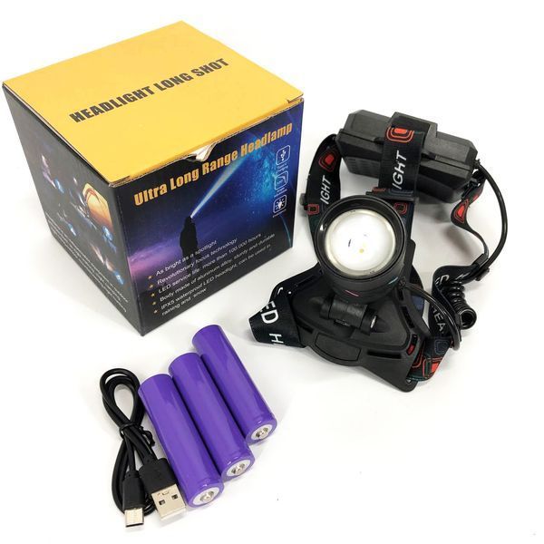 Ліхтар налобний NIGHT VISION FLUORESCENCE CT012-3L-2TG(white+red), Налобний ліхтар з лінзою 00023377 фото