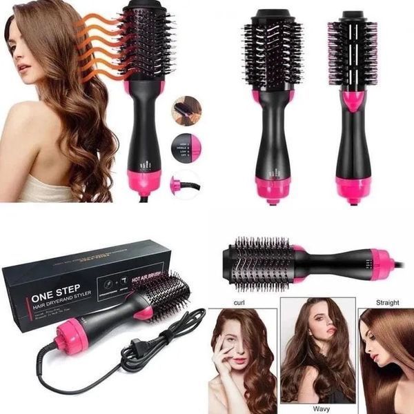 Фен Щетка расчёска 3в1 One step Hair Dryer 1000 Вт 3 режима выпрямитель для укладки волос стайлер с функцией ионизации 00014311 фото