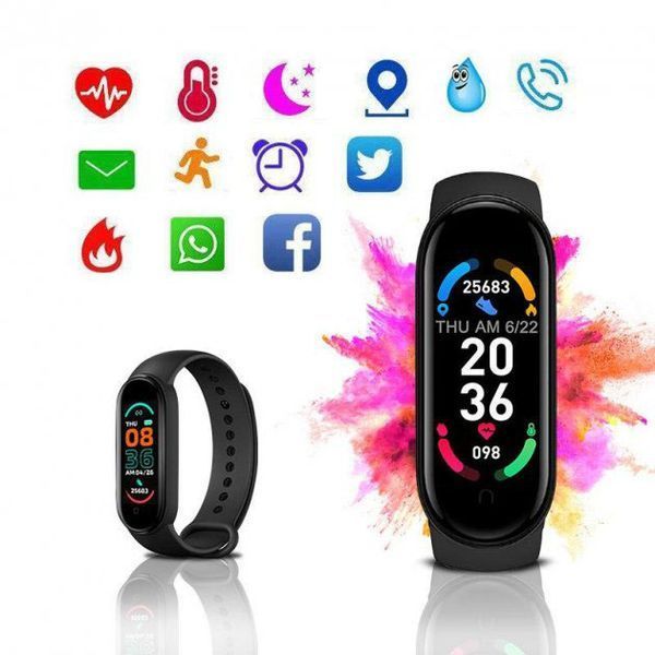 Фітнес браслет FitPro Smart Band M6 (смарт годинник, пульсоксиметр, пульс). Колір: чорний 00022398 фото