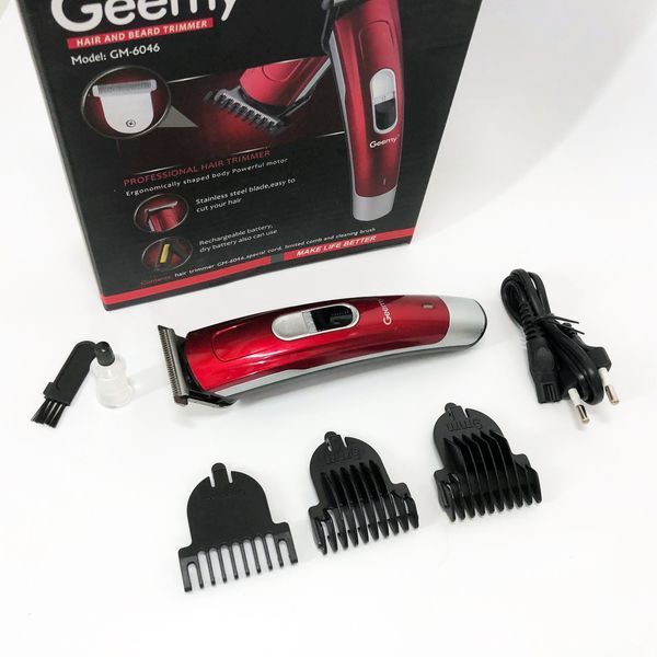 Машинка для стрижки волосся Gemei GM-6046, Машинка для стрижки волосся та гоління. Колір: червоний 00015451 фото