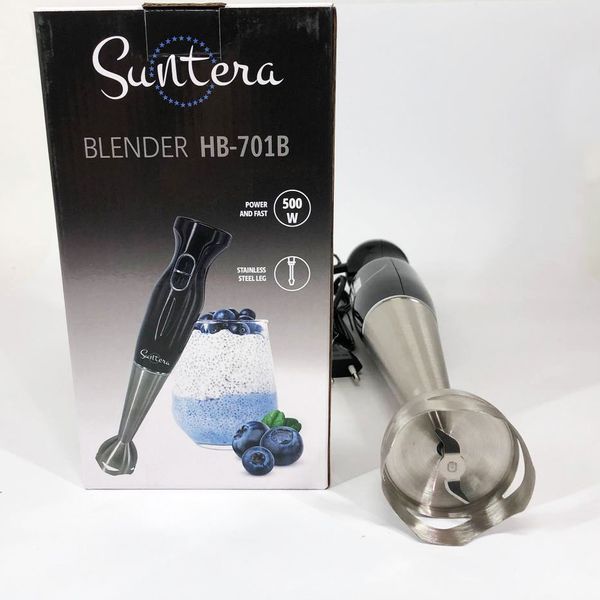 Блендер Suntera HB-701B 500 Вт 2 режими швидкості, ніжка нержавіюча сталь, блендер переносний 00018908 фото