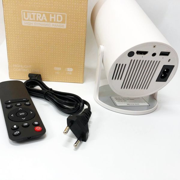 LED Проектор для дому портативний Смарт з WiFi, Bluetooth, Android 11, білий, 1280х720р 00012695 фото
