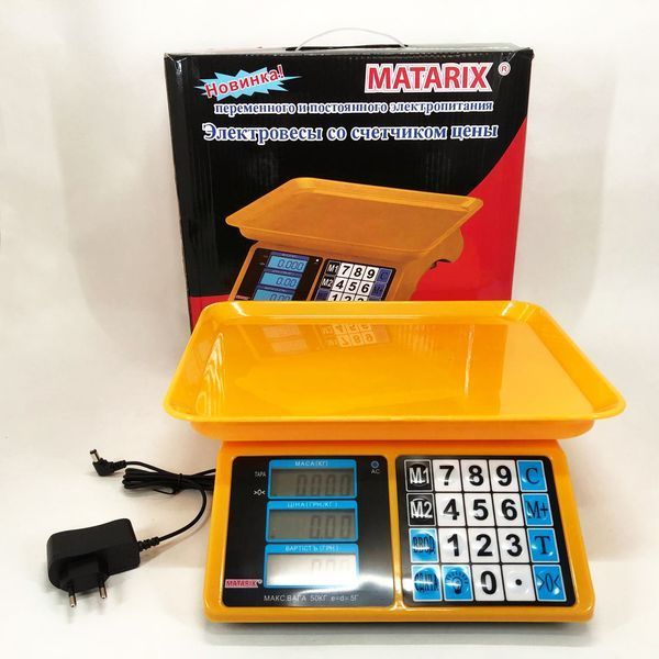 Электронные весы для товаров Matarix MX-412 до 50 кг, Функциональные электронные весы для торговли 00019132 фото