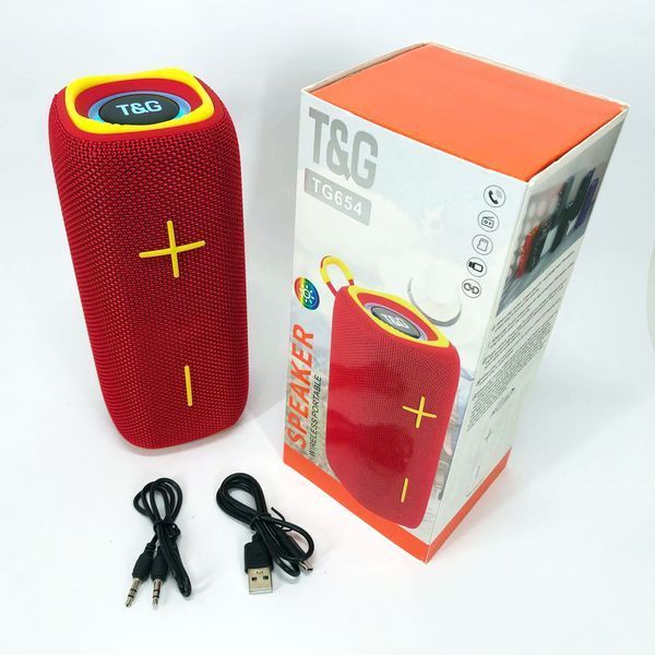 Портативна Bluetooth колонка TG654 8W з підсвічуванням, блютуз колонка для вулиці. Колір: червоний 00017252 фото