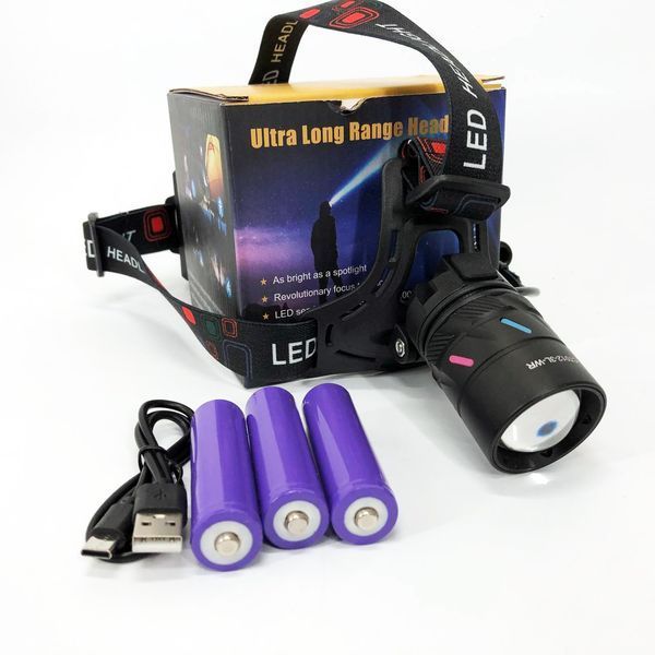 Ліхтар налобний NIGHT VISION FLUORESCENCE CT012-3L-2TG(white+red), Налобний ліхтар з лінзою 00023377 фото
