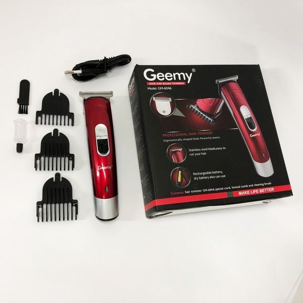 Машинка для стрижки волосся Gemei GM-6046, Машинка для стрижки волосся та гоління. Колір: червоний 00015451 фото