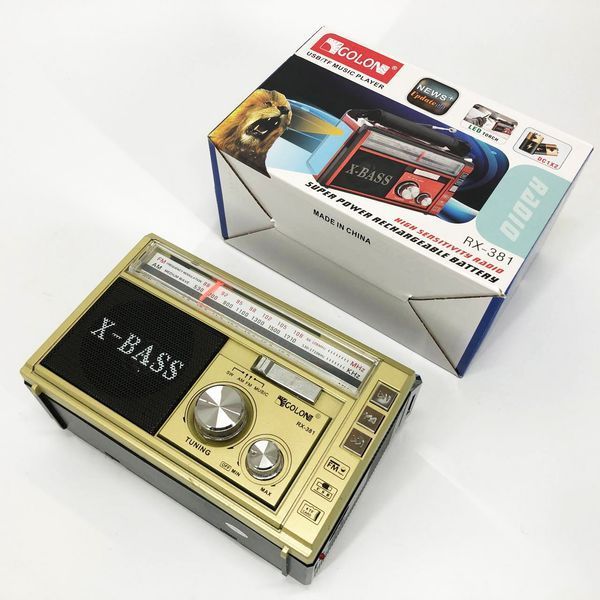 Радиоприёмник портативное радио Golon RX-381 аккумуляторный ретро колонка usb sd mp3 fm. Цвет: желтый 00017304 фото