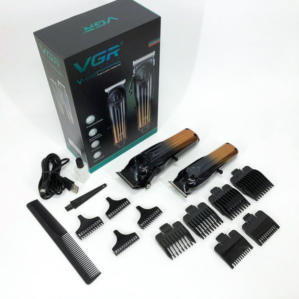 Комплект VGR 2 в 1 V-646 акумуляторна машинка для стрижки та триммер 00014800 фото