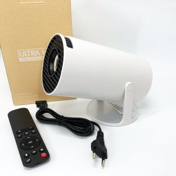 LED Проектор для дому портативний Смарт з WiFi, Bluetooth, Android 11, білий, 1280х720р 00012695 фото
