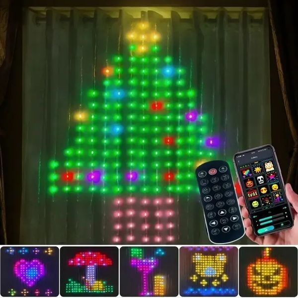 Гірлянда Штора від мережі 3х3 м 400LED RGB + пульт дистанційного керування, SF-1 / Розумна гірлянда з додатком на телефон 00024711 фото