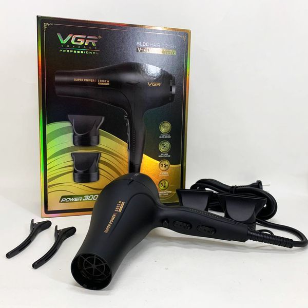 Фен VGR V-406 BLACK 3000Вт 00015424 фото