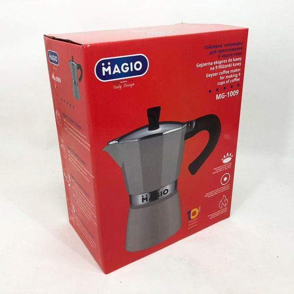 Гейзерная кофеварка Magio MG-1009 450 мл, гейзерная турка для кофе, кофеварка гейзерного типа 00018757 фото