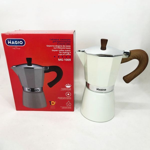 Гейзерная кофеварка Magio MG-1009 450 мл, гейзерная турка для кофе, кофеварка гейзерного типа 00018757 фото