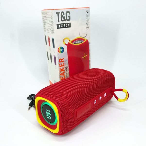 Портативна Bluetooth колонка TG654 8W з підсвічуванням, блютуз колонка для вулиці. Колір: червоний 00017252 фото