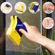 Магнітна щітка для миття вікон із двох сторін Magnetic Double side Cleaner 40мм зі страхувальним шнуром жовто-синя 00013828 фото 4