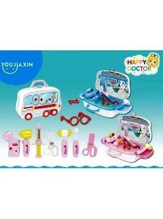 Игровой набор Доктор HAPPY DOCTOR (Синий) Чемоданчик на колёсах 00015909 фото