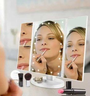 Зеркало тройное для макияжа Superstar Magnifying Mirror с LED-подсветкой прямоугольное с увеличением 00014752 фото
