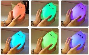 Сенсорный силиконовый Led светильник-ночник Котик 00022174 фото
