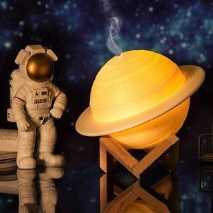 Увлажнитель очиститель воздуха ночник 3 в 1 Сатурн компактный с LED подсветкой 3 режима мини арома лампа 00013488 фото