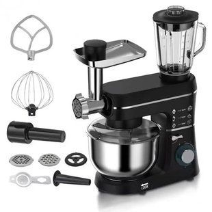 Кухонный комбайн Domotec 6676B 5в1 10L 1400W миксер/блендер/мясорубка, Стационарный планетарный тестомес 00019074 фото