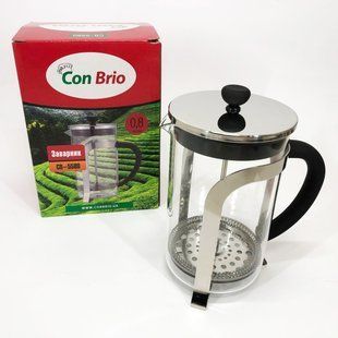 Френч-пресс Con Brio CB-5580 0.8 л, Стильный стеклянный заварочный чайник, Заварной стеклянный чайник 00019100 фото
