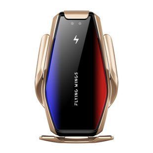 Автомобильный держатель S7 для телефона с беспроводной быстрой зарядкой flying wings. Цвет: золотой 00017065 фото