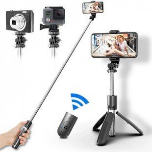 Универсальный штатив тренога для телефона Selfie Stick L02 Bluetooth монопод-трипод штатив селфи палка 00013294 фото