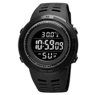 Часы наручные мужские SKMEI 1681BKBK ALL BLACK, армейские часы противоударные. Цвет: черный 00022052 фото