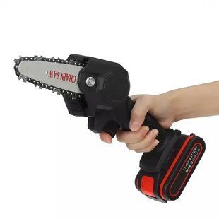 Акумуляторна ланцюгова міні-пилка сучкоріз для обрізання дерев Mini Electric Chainsaw Black 1 АКБ 00022615 фото