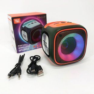 Портативная Bluetooth колонка TG359 7W с RGB подсветкой, аккумуляторная колонка для музыки. Цвет: зеленый 00017219 фото