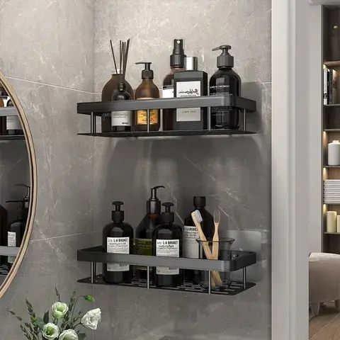 Полиця у ванну (30х13х5, 5см) STORAGE RACK AND197, настінна / Органайзер для ванної кімнати на стіну 00013829 фото