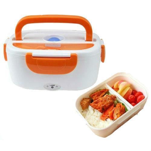 Ланч бокс электрический с подогревом Lunch Heater 220V Pro, контейнер для еды с отсеками. Цвет: оранжевый 00018641 фото