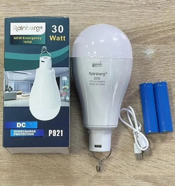 Акумуляторна LED лампочка Е27 30W аварійного освітлення 6500К 00023676 фото
