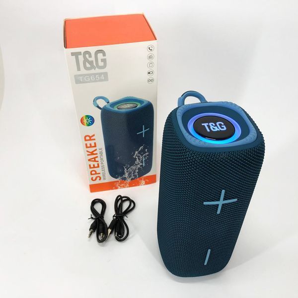 Портативная Bluetooth колонка TG654 8W с подсветкой, Аккумуляторная колонка для музыки. Цвет: синий 00017253 фото