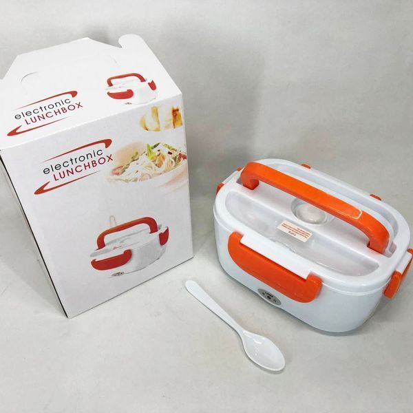 Ланч бокс электрический с подогревом Lunch Heater 220V Pro, контейнер для еды с отсеками. Цвет: оранжевый 00018641 фото