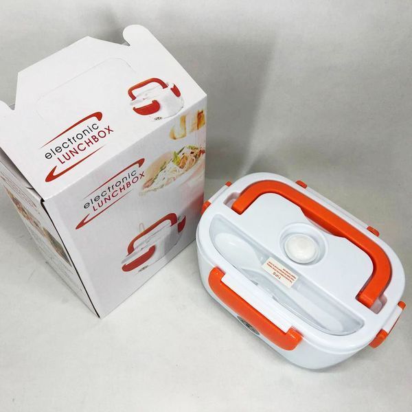 Ланч бокс электрический с подогревом Lunch Heater 220V Pro, контейнер для еды с отсеками. Цвет: оранжевый 00018641 фото
