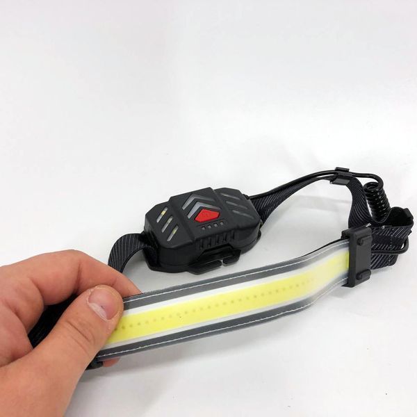Ліхтарик налобний м'який акумуляторний XQ-T1C USB з червоними задніми вогнями, ліхтар на голову для риболовлі 00022905 фото