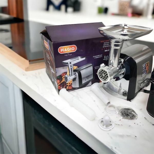 Мясорубка Magio MG-269, 2400 W, мясорубка электрическая металл, мясорубка с металлическим редуктором 00018951 фото
