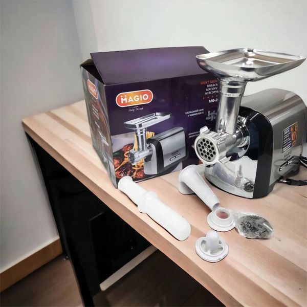 Мясорубка Magio MG-269, 2400 W, мясорубка электрическая металл, мясорубка с металлическим редуктором 00018951 фото
