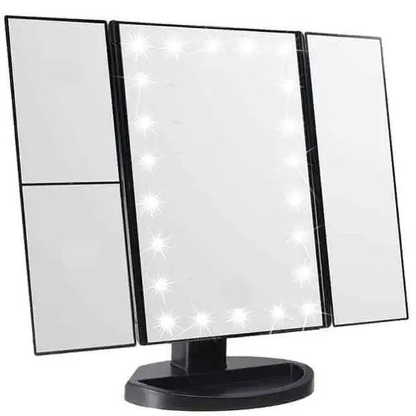 Зеркало тройное для макияжа Superstar Magnifying Mirror с LED-подсветкой прямоугольное с увеличением 00014752 фото