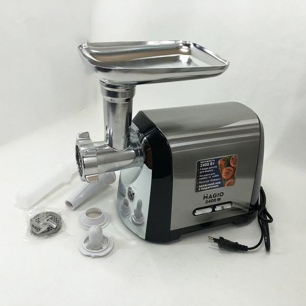 Мясорубка Magio MG-269, 2400 W, мясорубка электрическая металл, мясорубка с металлическим редуктором 00018951 фото