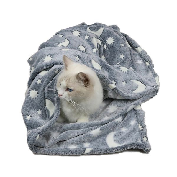Светящийся в темноте плед плюшевое покрывало Blanket kids Magic Star 150х100 см флисовое одеяло. Цвет: серый 00012603 фото