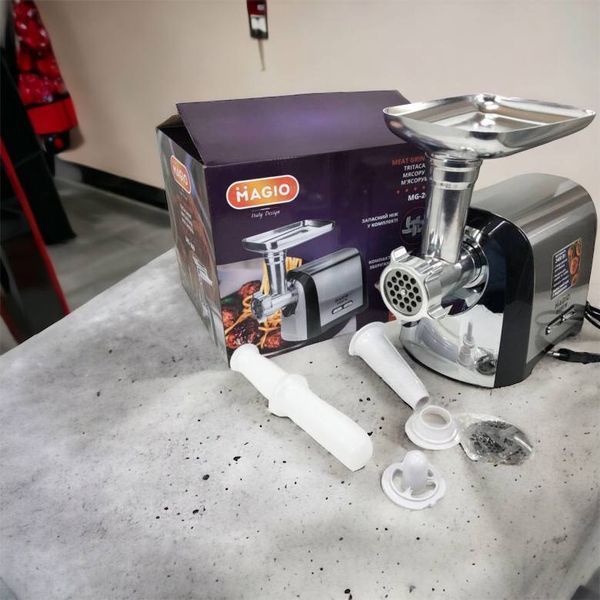 Мясорубка Magio MG-269, 2400 W, мясорубка электрическая металл, мясорубка с металлическим редуктором 00018951 фото