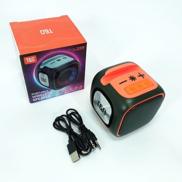 Портативна Bluetooth колонка TG359 7W з підсвічуванням RGB, акумуляторна колонка для музики. Колір: зелений 00017219 фото