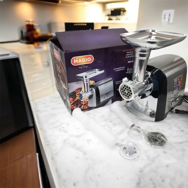 Мясорубка Magio MG-269, 2400 W, мясорубка электрическая металл, мясорубка с металлическим редуктором 00018951 фото